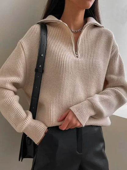 Turtleneck Zipper Sweater